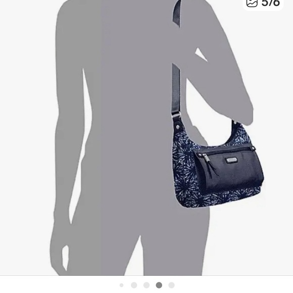 Baggallini “Out and About” Bag + Phone Wristlet,  RFID Indigo Floral NWT MSRP$68 - Picture 4 of 5